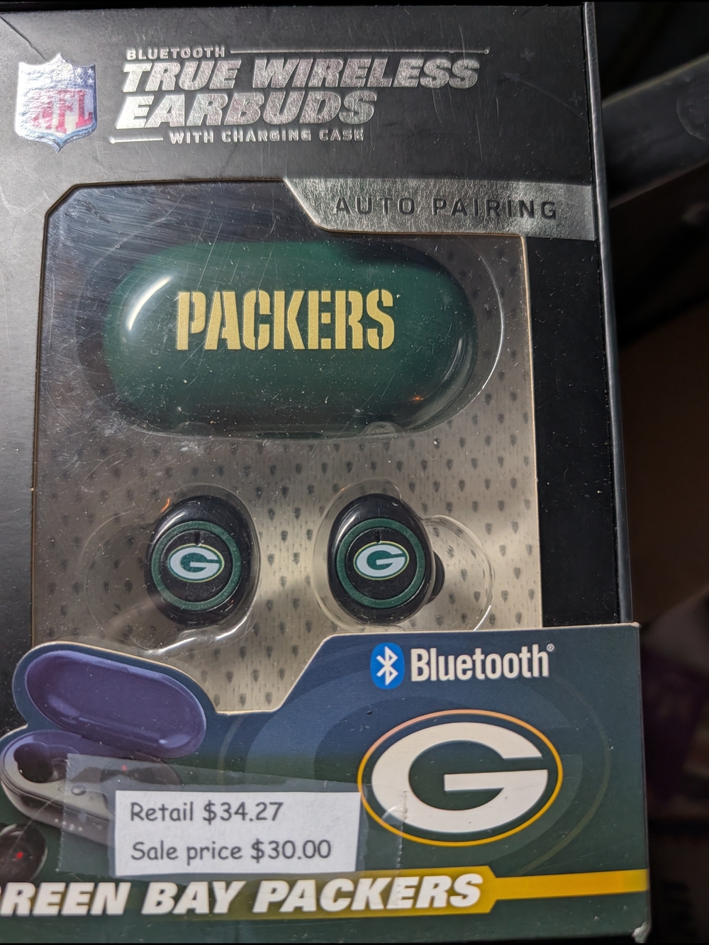 NFL Green Bay Packers True Wireless Earbuds in Green and Gold